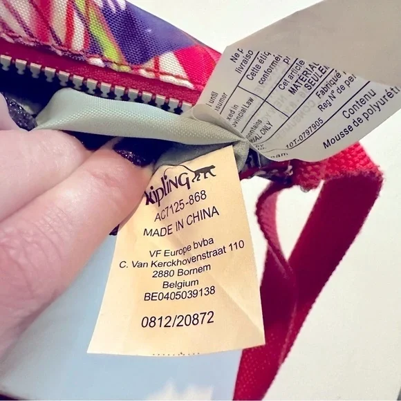 Kipling Alvar XS Cross Body Minibag Bright Rainbow Splatter Abstract Print - Picture 11 of 11